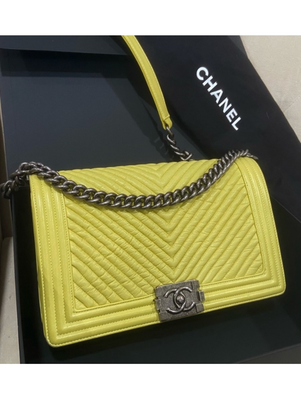 Chanel chevron medium Boy Bag
